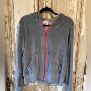 Anthropologie Sundry Velour Full Zip Hoodie With Pockets size 2/M